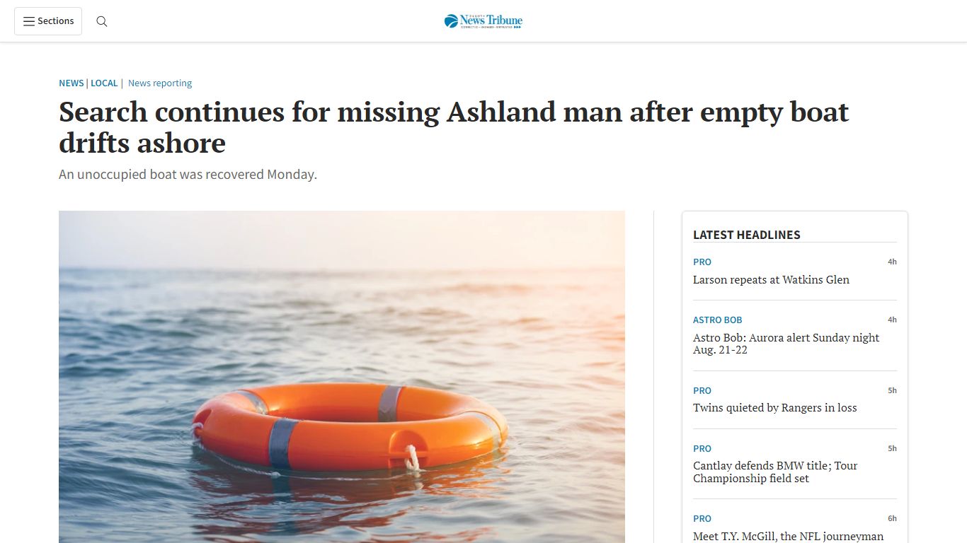 Search continues for missing Ashland man after empty boat drifts ashore ...